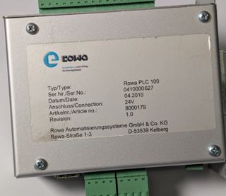 Rowa PLC 100 Artikel No.: 8000179
